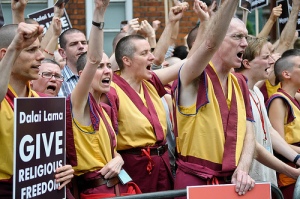 Protest against the Dalai Lama in 2008